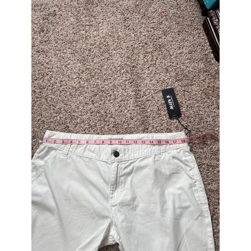 NWT Allen B by Allen Schwartz White Cropped Pants Women Size 14 100% Cotton - Picture 6 of 7